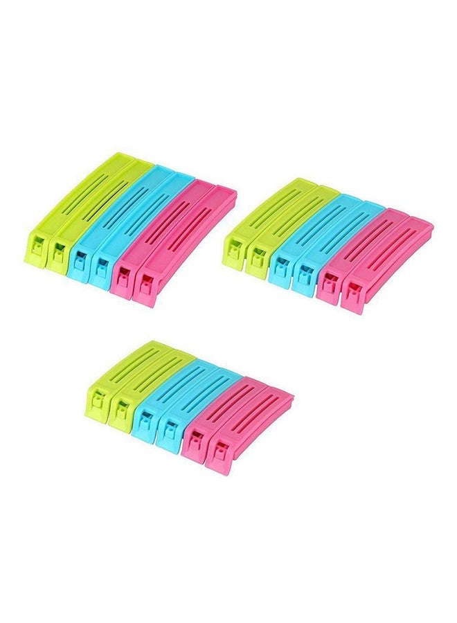 Kitchenwell 18Pc Plastic Food Snack Bag Pouch Clip Sealer for Keeping Food Fresh for Home, Kitchen, Camping Snack Seal Sealing Bag Clips (Multi-Color) | (Pack of 18)| - Image 1