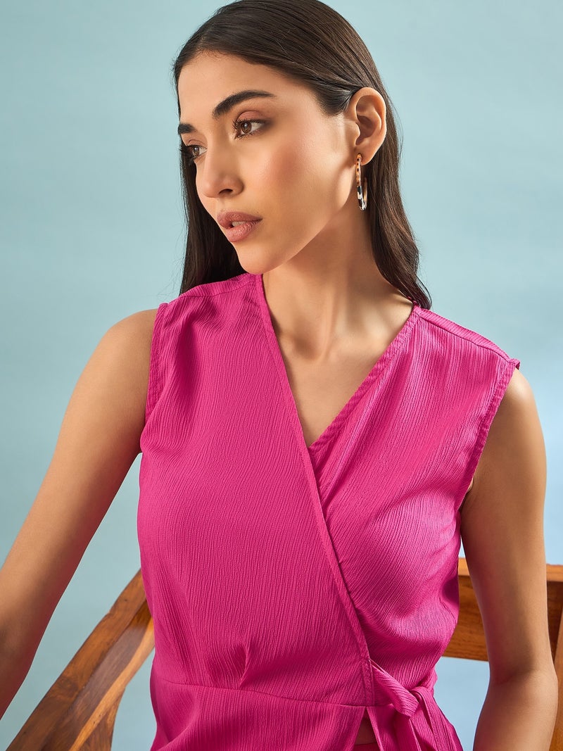 بانيت طقم متناسق (Co-ord Set) من السيرساكر (Seersucker) - وردي - Image 4