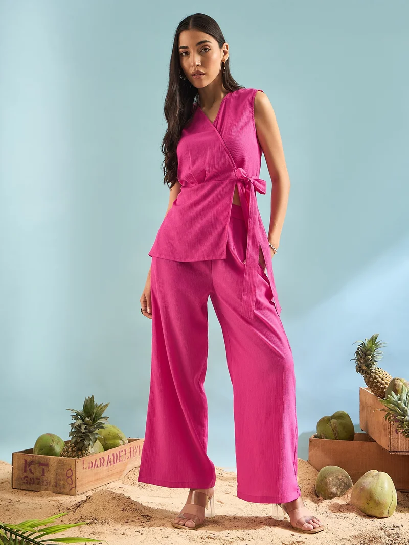Panit PANIT Pink Seersucker Co-ord Set