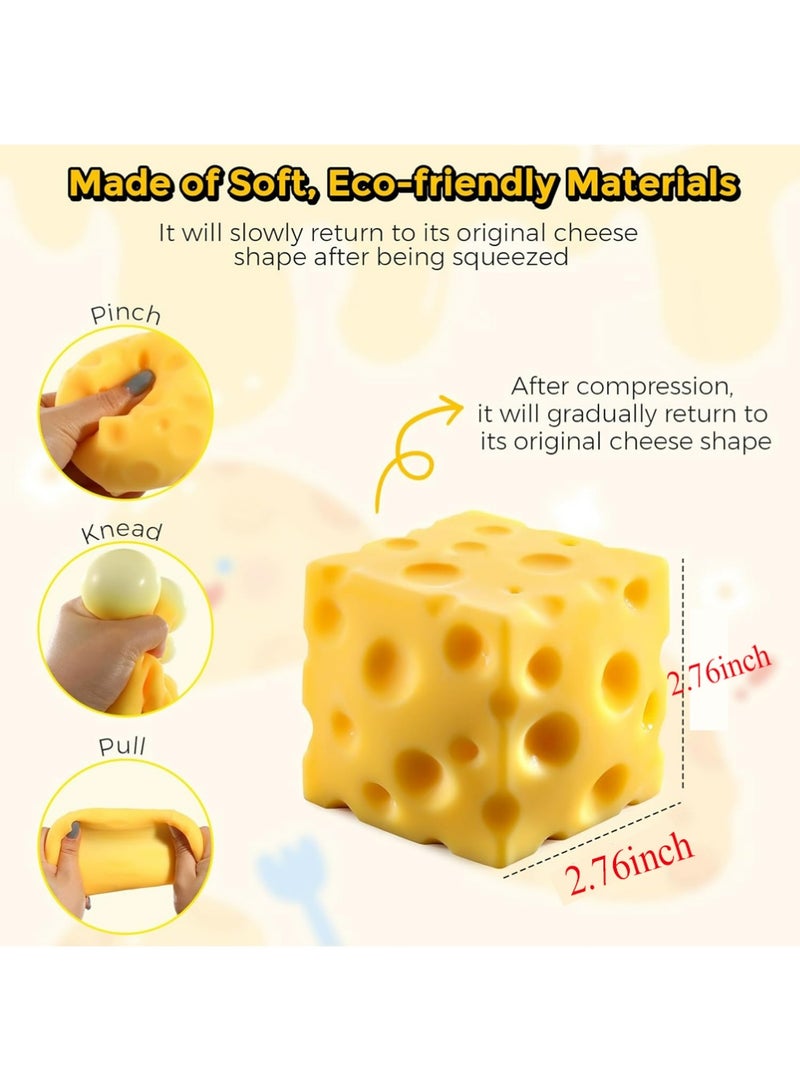 يوجي الجبن Squishy (7 سم) ، الجبن كتلة ضغط لعبة، Squishies الإغاثة من الإجهاد فيدج لعبة، جوارب Stuffer هدايا الابتكار لعيد الميلاد (2.76 بوصة) - Image 2