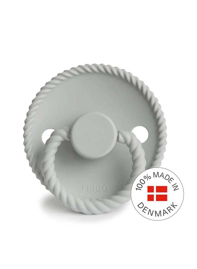 FRIGG Rope Silicone Baby Pacifier 6-18M 1-Pack Silver Gray - Size 2