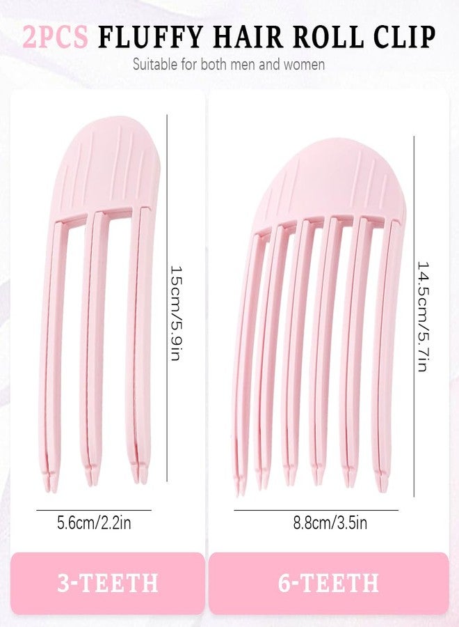 MAYCREATE® Hair Volumizer Volume Clips for Women Men, 2pcs Instant Volumizing Hair Root Lifting Clip, Woman Comb Clip for Fluffy Bangs - No-Trace, Pink - Image 2