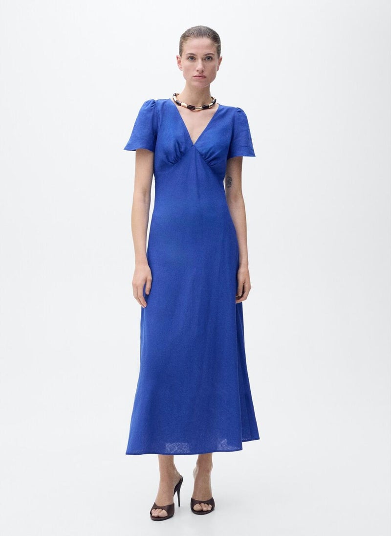 MANGO - Floral Linen-Blend Dress - Image 1