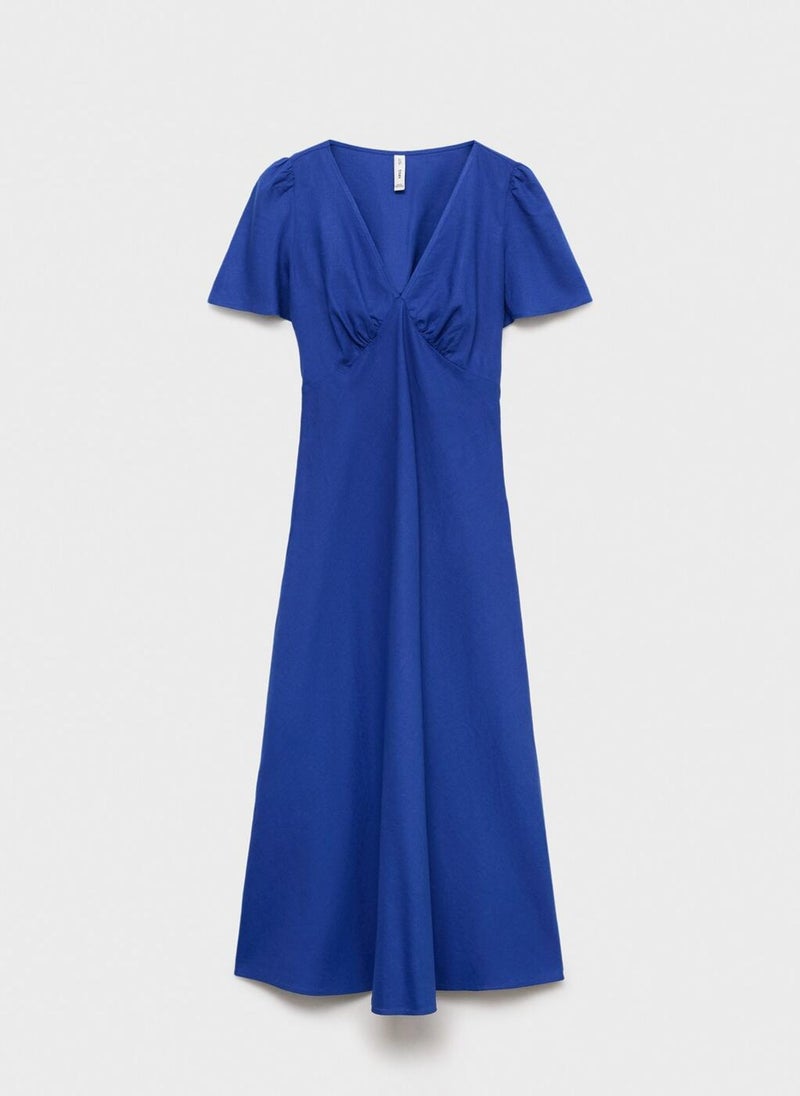 MANGO - Floral Linen-Blend Dress - Image 1