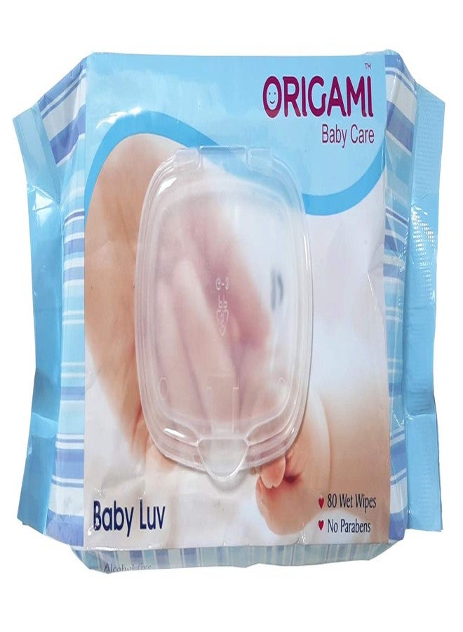 Origami Baby Luv Wet Wipes/Wet Tissues | Paraben Free | 80 Pulls Per Pack - Image 1