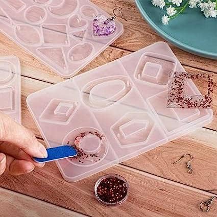 Silicone Resin Casting Moulds, 6 Cavity Earring Pendant Mould for DIY Jewellery Making, Keychains - Image 3
