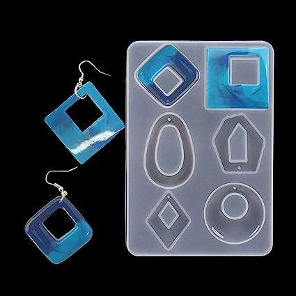 Silicone Resin Casting Moulds, 6 Cavity Earring Pendant Mould for DIY Jewellery Making, Keychains - Image 2