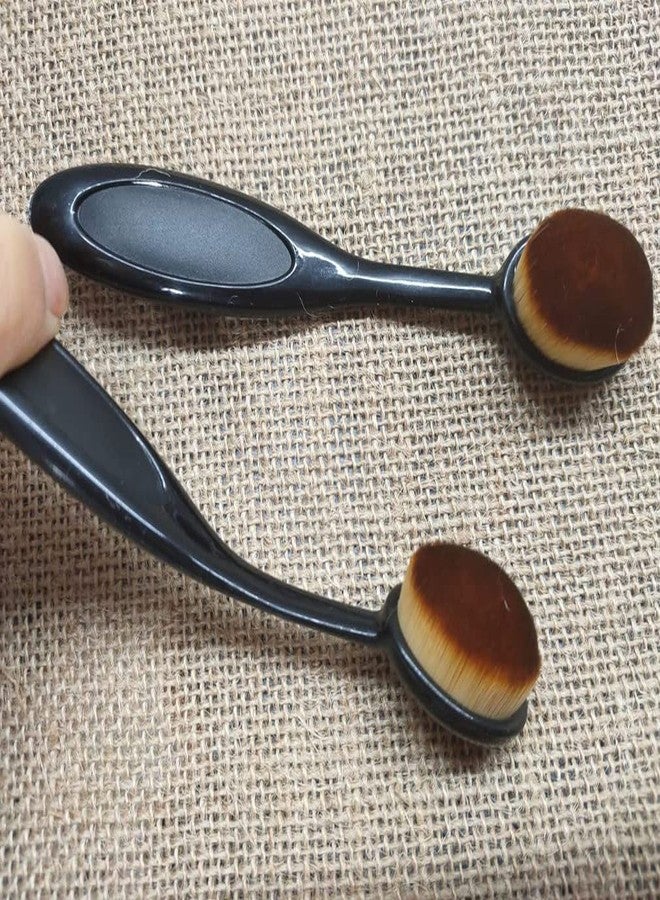 RECTYO GALLERY 2 Pack Toothbrush Foundation Brush Oval Makeup Brush Loose Powder Toothbrush Brushes for Blending Liquid, Cream, Flawless Powder Cosmetics Tools - Image 4
