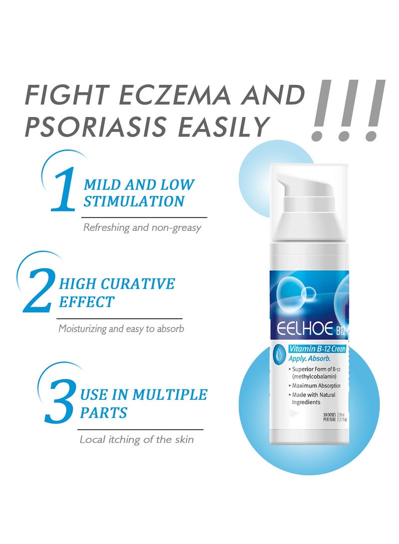 EELHOE Vitamin B12 Cream Methyl B-12, Methylcobalamin B12 1000 mcg Energy, Health & Vibrant Skin, Powerful Topical B12 Skin Cream - Helps with Eczema & Psoriasis.Energy Like B12 Patch 50ml - Image 4