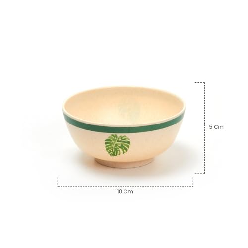 Red Butler Eco-Friendly Bamboo Fiber Bowls | Set of 6 Bowls | Reusable and Stain Resistant | Sturdy Weight, Perfect Size for Indian Curries | Microwave & Dishwasher Safe | Elegant Leaf Design - Image 5