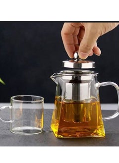 ماركة غير محددة طقم بيركس حراري 5 قطع  1 براد 950ملي + 4 فنجان بيركس 100مل   بغطاء استنليس و مصفاه استنليس  - Image 2