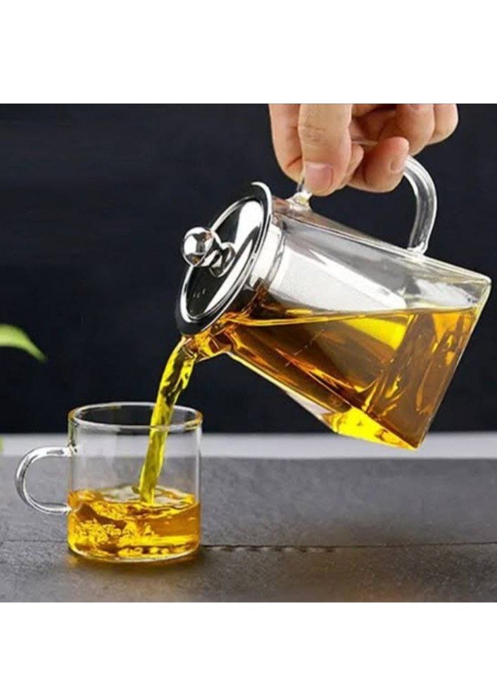 ماركة غير محددة طقم بيركس حراري 5 قطع  1 براد 950ملي + 4 فنجان بيركس 100مل   بغطاء استنليس و مصفاه استنليس  - Image 3