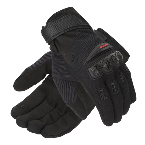 Royal Enfield Urban Hustler V2 Riding Gloves 100% Polyester Air Mesh for Ventilation | TPR Knuckle Protectors | Microsuede Grip Patch | Poly Stretch Fabric for Better Flexibility Black 2XL 24CM - Image 1