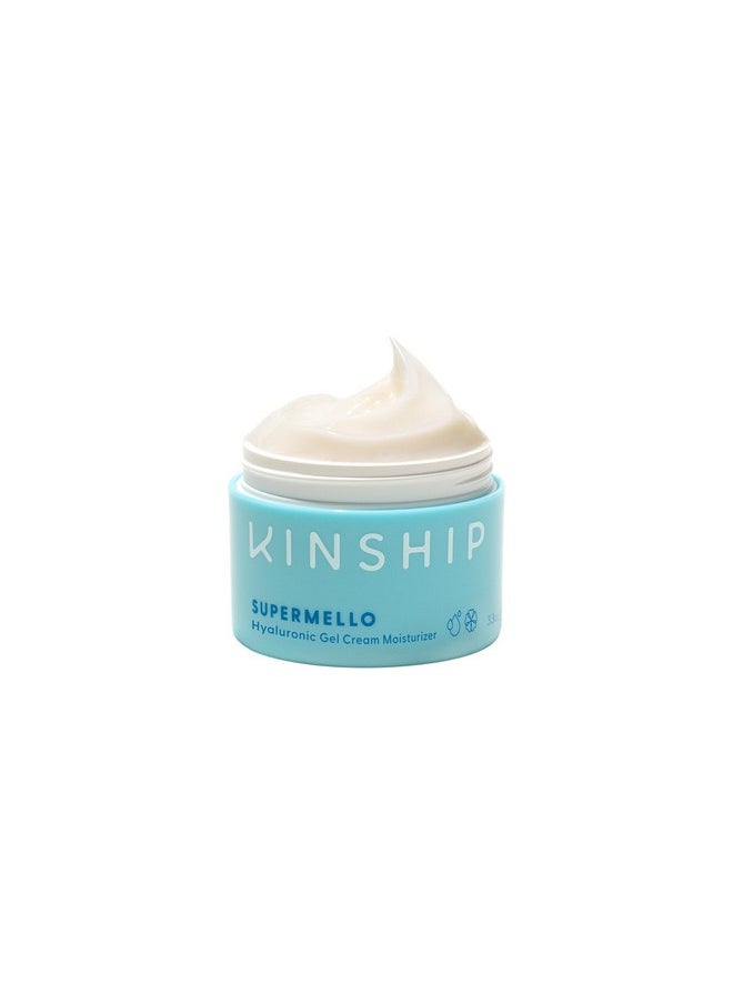 Kinship - Supermello Hyaluronic Gel Cream Moisturizer Hyaluronic Acid Face Lotion Lightweight + Hydrating Plump Smooth + Soothe Nourish Dry Skin Rich Daily Use Clean Skin Care (3.3 Oz) - Image 1