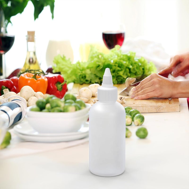 BRIGHTFROM Condiment Squeeze Bottles  4 OZ Squirt Empty Bottles Clear Twist Top Cap Leak Proof  Great for Ketchup Mustard Syrup Sauces Dressing Oil Arts  Crafts BPAFREE  Pack of 2 - Image 3