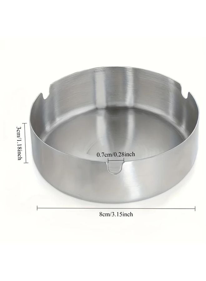 6 Pcs Silvery Reusable Ashtray Indoor Outdoor Garden Balcony Camping Picnic - Image 4