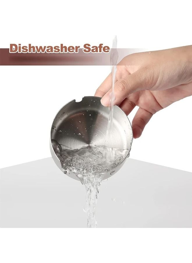 6 Pcs Silvery Reusable Ashtray Indoor Outdoor Garden Balcony Camping Picnic - Image 5