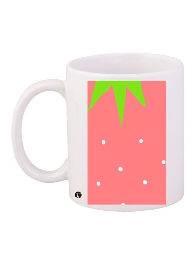 Printed Coffee Mug White/Pink/Green 11ounce