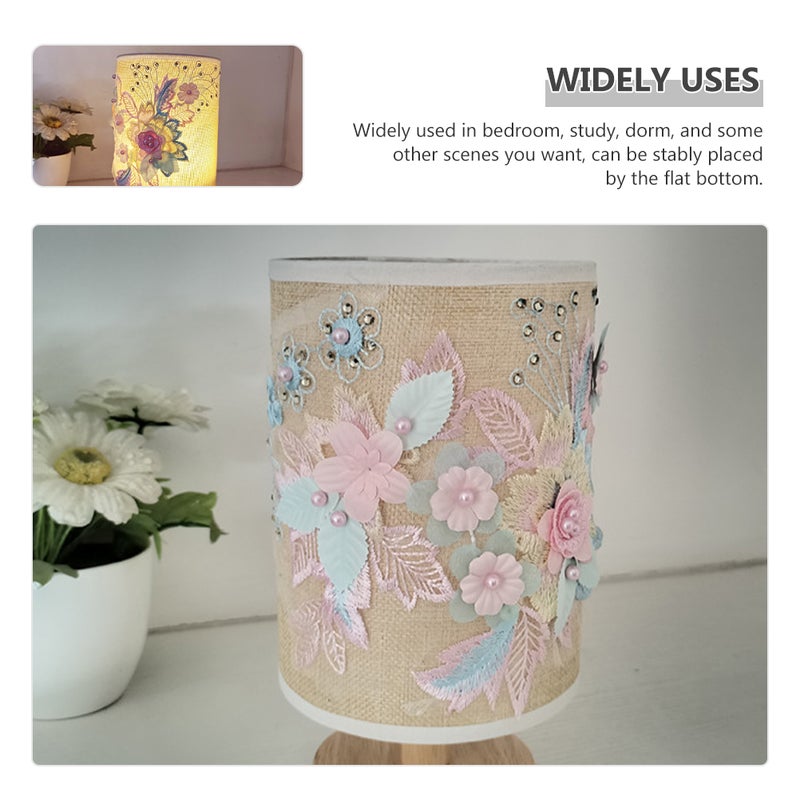 2pcs Table Lamp 3d Cloth Lampshade Bedside Table Light Usb Powered Nightstand Light - Image 4