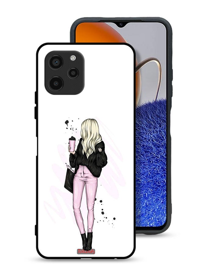 Tolwak Huawei nova Y61 Protective Case Cover Girl Holding Coffee Cup Art - Image 1