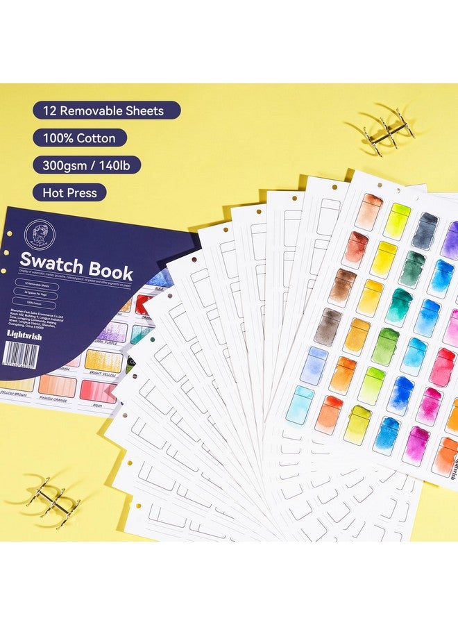 Lightwish Watercolor Swatch Book,12 Sheets,100% Cotton, 300Gsm/140Lb,Acid-Free,Color Diary For Oil Pastels,Watercolor,Gouache,Colores Pencils - Image 2