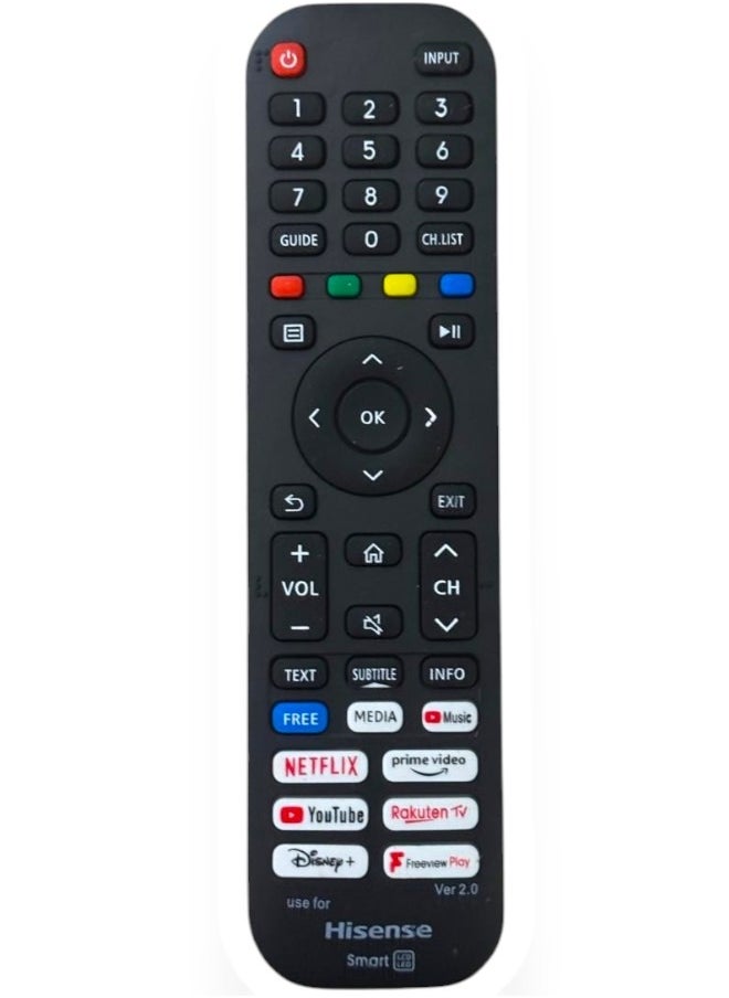 Generic - Hisense Smart TV Remote Control Works With All Hisense TV LED LCD Plasma | Smart TV Remote Control For Hisense with Netflix Prime Video YouTube Rakuten TV & Freeview Play Key Buttons - Image 1