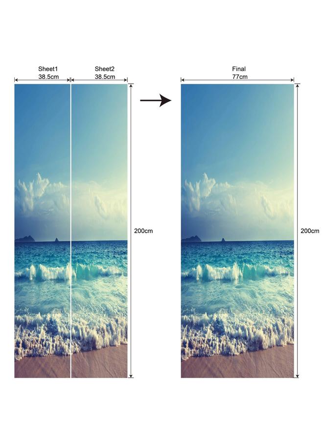 Bluejw Landscape Series Decorative Stickers Simulation Door Stickers Removable Waterproof Bedroom Living Room Renovation Pvc Wall Stickers A Generation Of Hair - Image 1