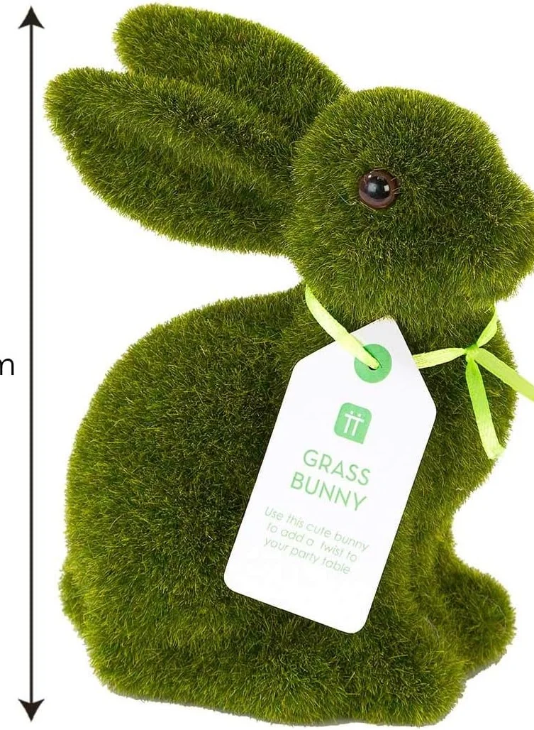 Talking Tables Small Artificial Grass Bunny Easter Table Decorations Centerpiece with Wonderland Theme  For Easter 15Cm