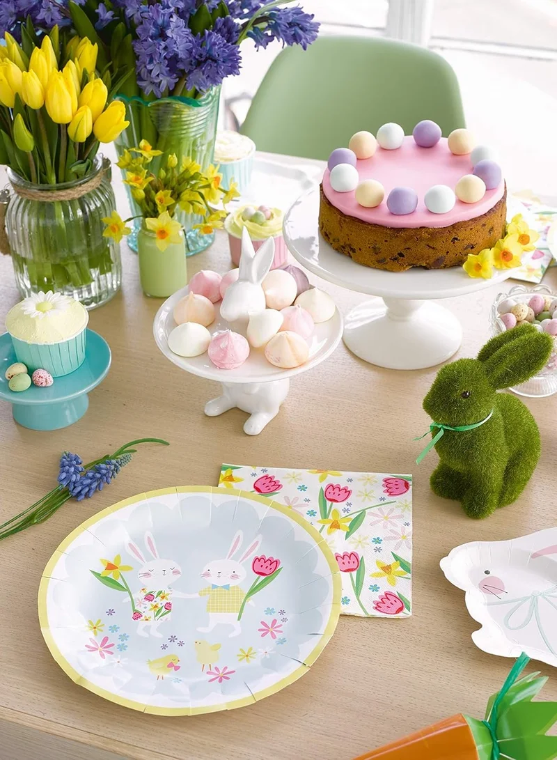 Talking Tables Small Artificial Grass Bunny Easter Table Decorations Centerpiece with Wonderland Theme  For Easter 15Cm