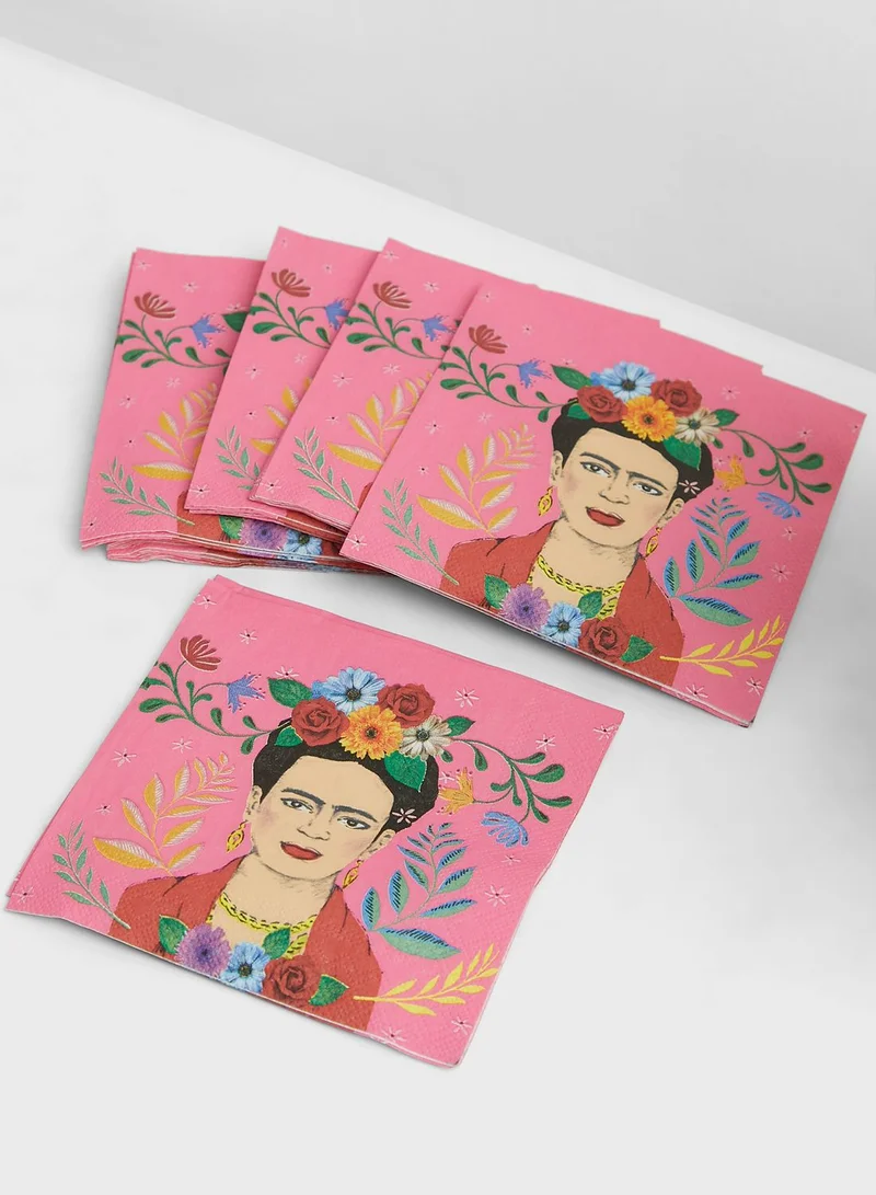 Talking Tables Set Of 16 Boho Frida Napkin