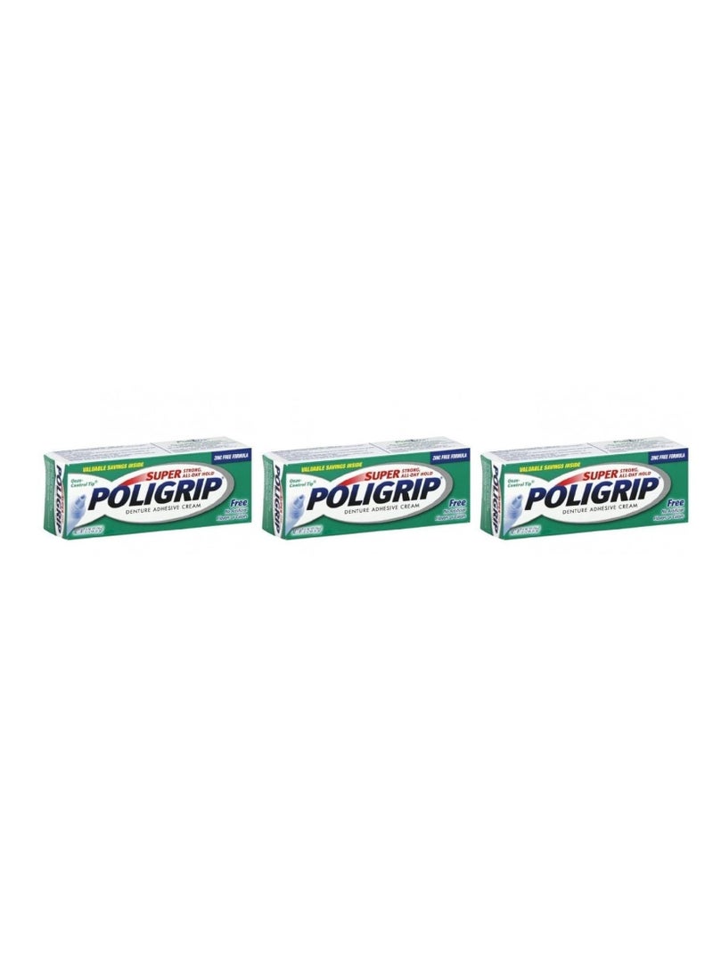 Poligrip Super Poligrip Denture Adhesive Cream 0.75 Oz Travel Size (Pack of 3) - Image 1