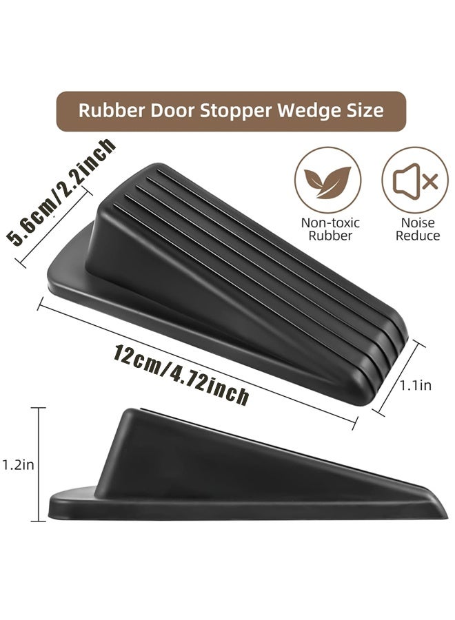 2PCS Door Stoppers for Bottom of Door on Floor, Premium Rubber Door Stopper Wedge, for Carpet Heavy Duty Door, Door Gaps - Image 2