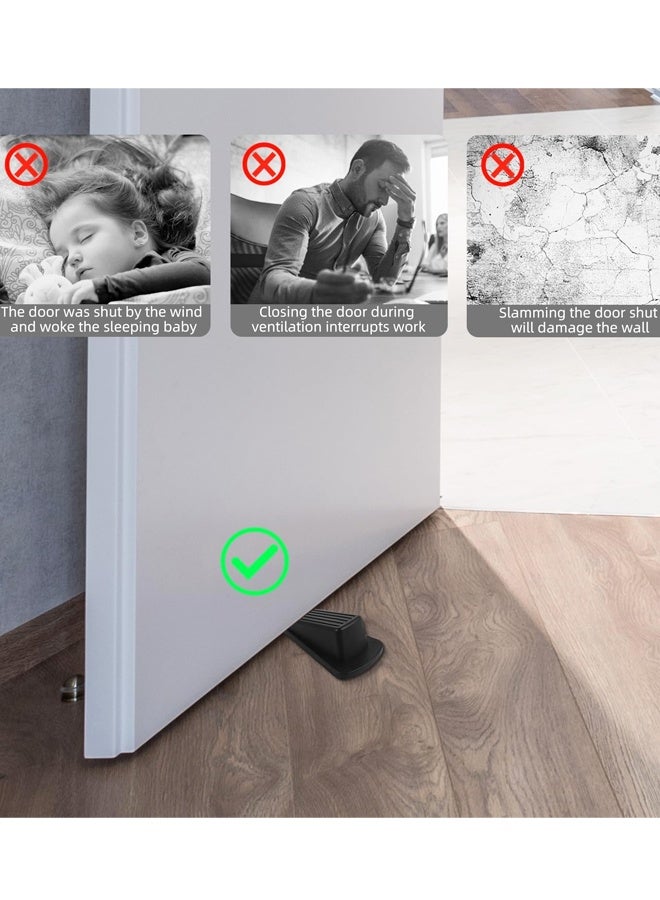 2PCS Door Stoppers for Bottom of Door on Floor, Premium Rubber Door Stopper Wedge, for Carpet Heavy Duty Door, Door Gaps - Image 5