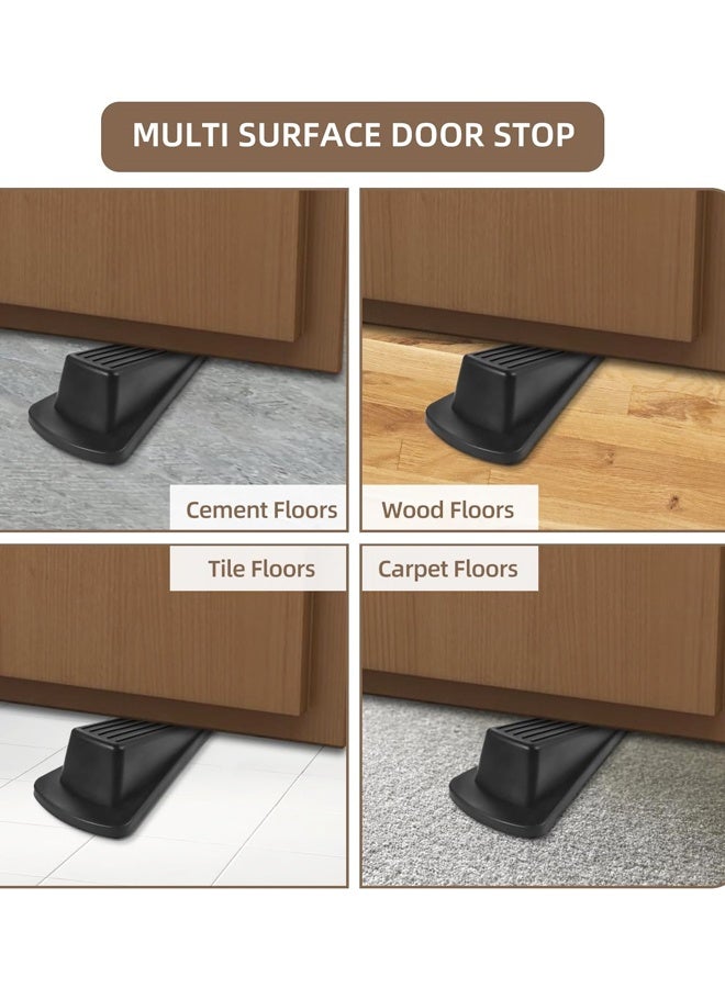 2PCS Door Stoppers for Bottom of Door on Floor, Premium Rubber Door Stopper Wedge, for Carpet Heavy Duty Door, Door Gaps - Image 4