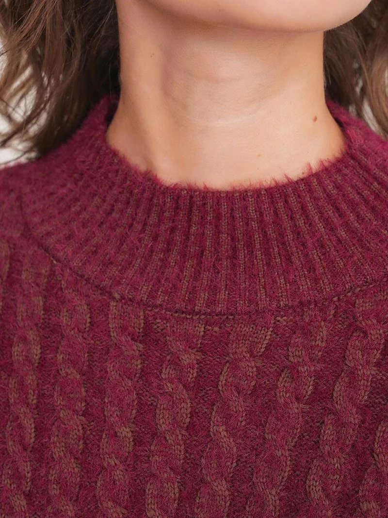 ميكسراي كنزة قصيرة محبوكة بنمط ميكسراي