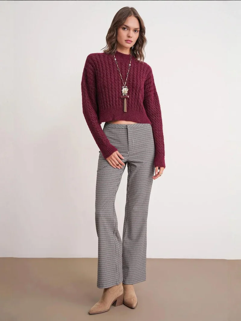 ميكسراي كنزة قصيرة محبوكة بنمط ميكسراي