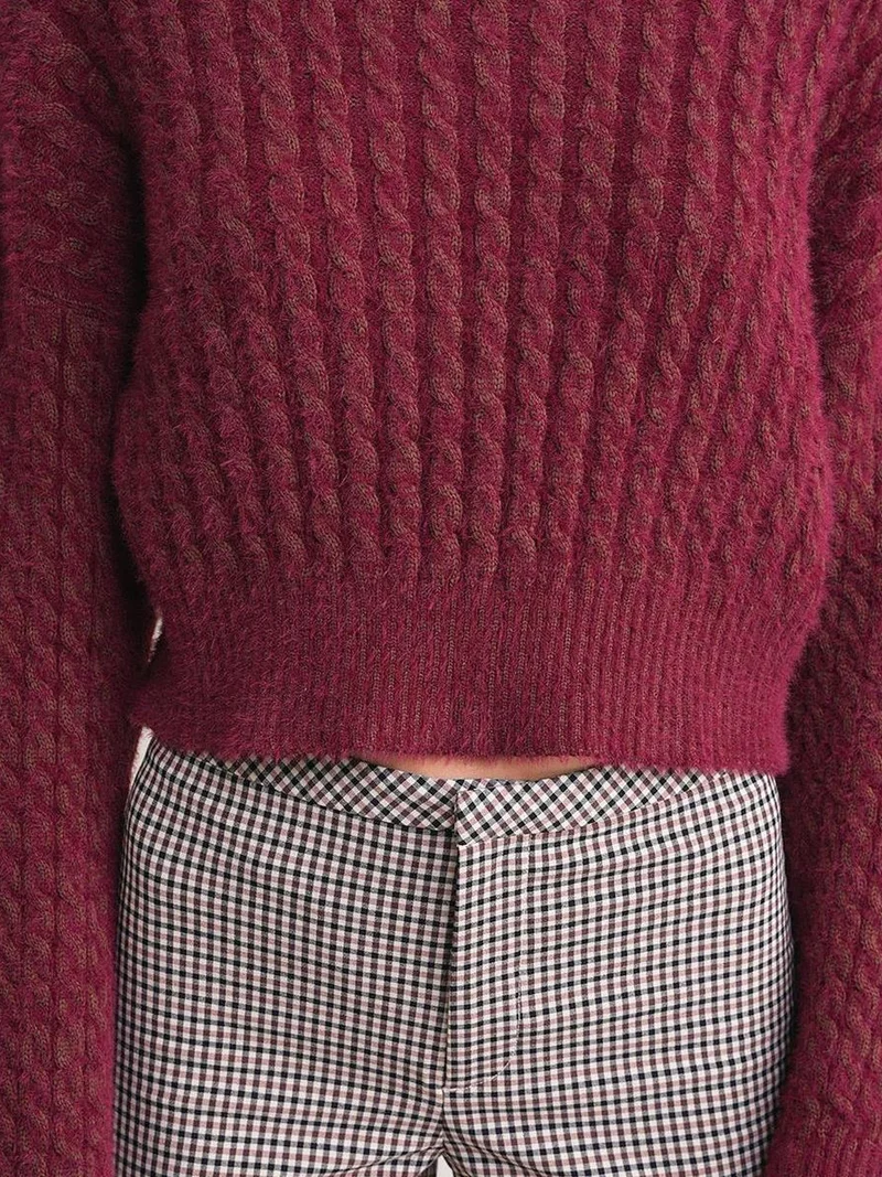 ميكسراي كنزة قصيرة محبوكة بنمط ميكسراي