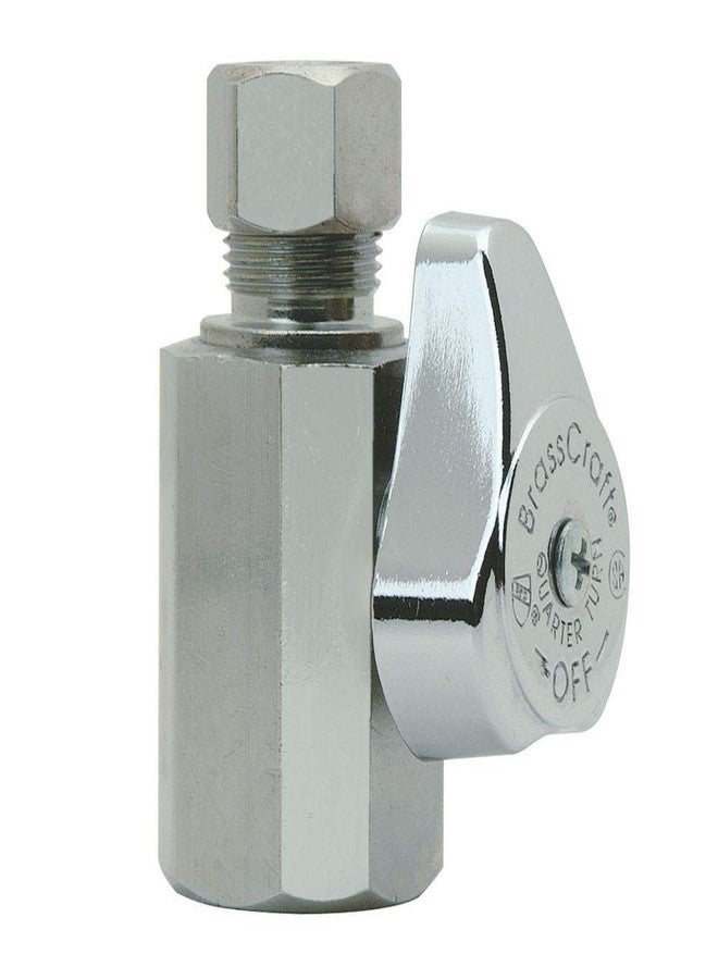 BrassCraft Valve < 0.25% Lead Straight 1/2" Fip Inlet X 3/8" Od. Chrome Quarter Turn Boxed 3/8 "
