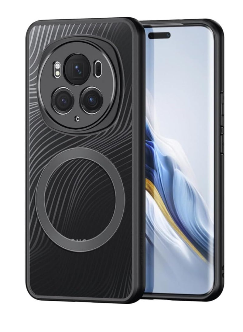Compatible with Honor Magic 6 Pro Magnetic Transparent Clear PC+Silicone Shockproof Phone Case Cover For Magic6 Pro