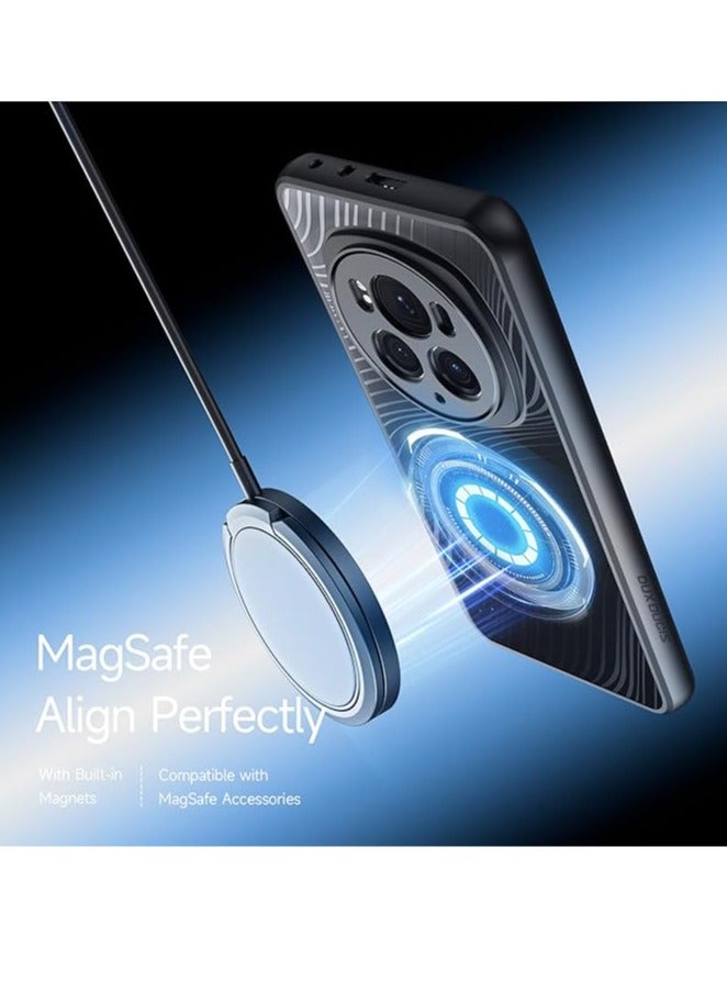 Compatible with Honor Magic 6 Pro Magnetic Transparent Clear PC+Silicone Shockproof Phone Case Cover For Magic6 Pro
