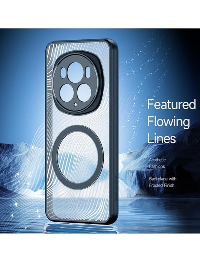Compatible with Honor Magic 6 Pro Magnetic Transparent Clear PC+Silicone Shockproof Phone Case Cover For Magic6 Pro