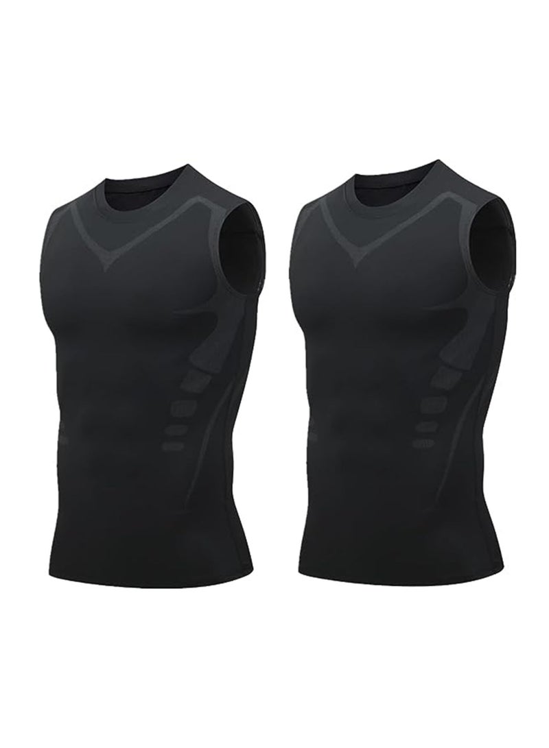 Zikra Energxcel Ionic Shaping Vest, Ionic Body Shaping Vest, Sleeveless Compression Tank Top Men(L) - Image 1