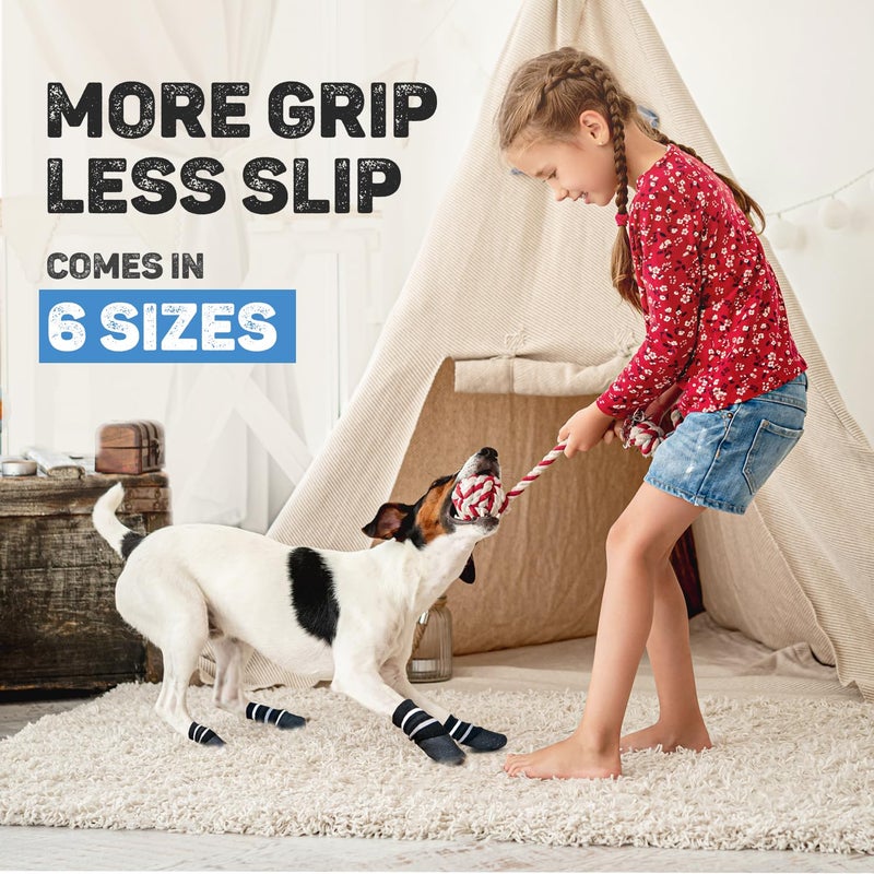 Trixie Non-Slip Socks for Dogs, Paw Protecter, Protect from Small Wounds, Cold Floors and Dusty Furniture, Black, 2 pcs (L) - Image 5