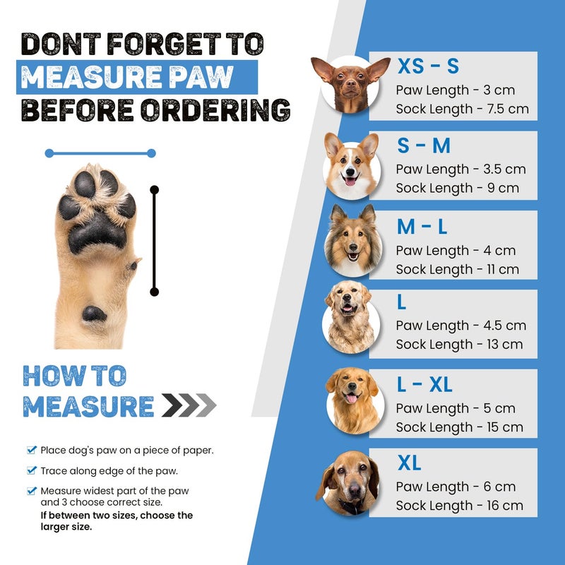 Trixie Non-Slip Socks for Dogs, Paw Protecter, Protect from Small Wounds, Cold Floors and Dusty Furniture, Black, 2 pcs (L) - Image 2