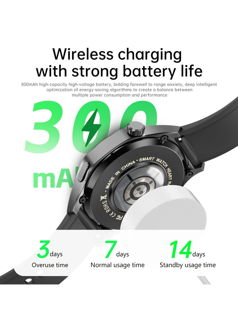 RollsTimi  Men's Smart Watch, 1.53-Inch High-Definition Touch Large Screen, GPS Positioning, Bluetooth Call, Health Monitoring, IP67 Waterproof Sports Smartwatch, WATCH5PRO Tape Black - Image 3