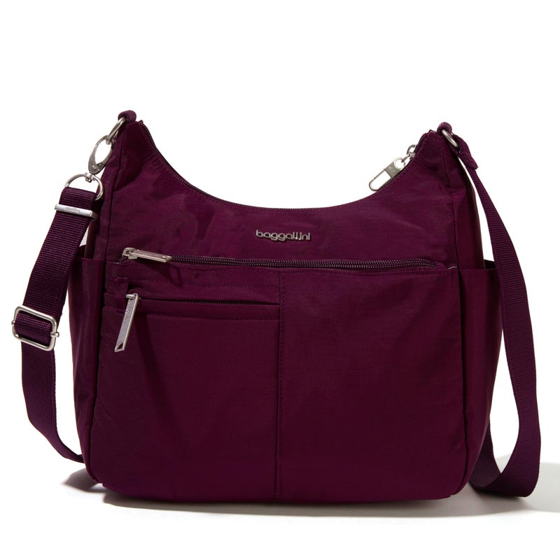 Baggallini Womens Securtex AntiTheft Free Time Crossbody Bag Mulberry