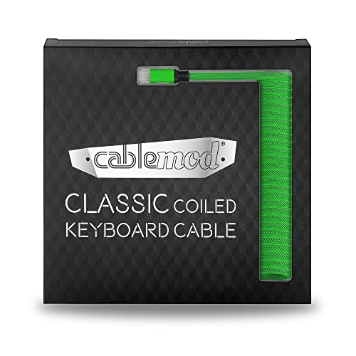 CableMod Classic Coiled Keyboard Cable (Viper Green, USB A to USB Type C, 150cm) - Image 4