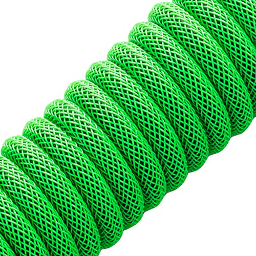 CableMod Classic Coiled Keyboard Cable (Viper Green, USB A to USB Type C, 150cm) - Image 2