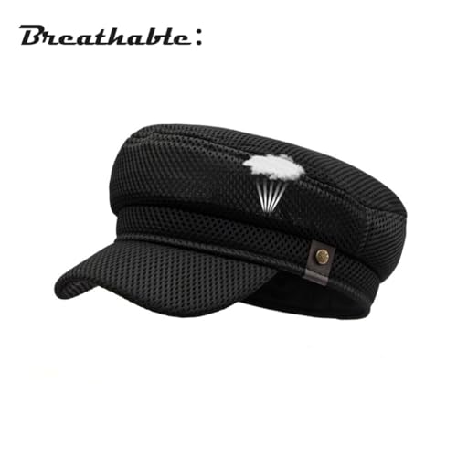 FASHIXD Newsboy Hats for Women Mesh Gatsby Cap Summer Chauffeur Plain Beret Hats (US, Alpha, One Size, Black) - Image 4