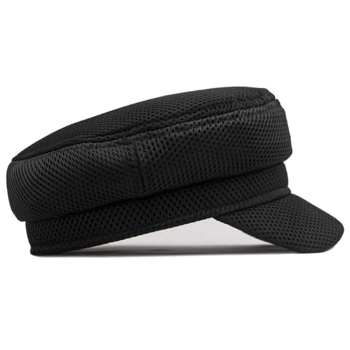 FASHIXD Newsboy Hats for Women Mesh Gatsby Cap Summer Chauffeur Plain Beret Hats (US, Alpha, One Size, Black) - Image 3